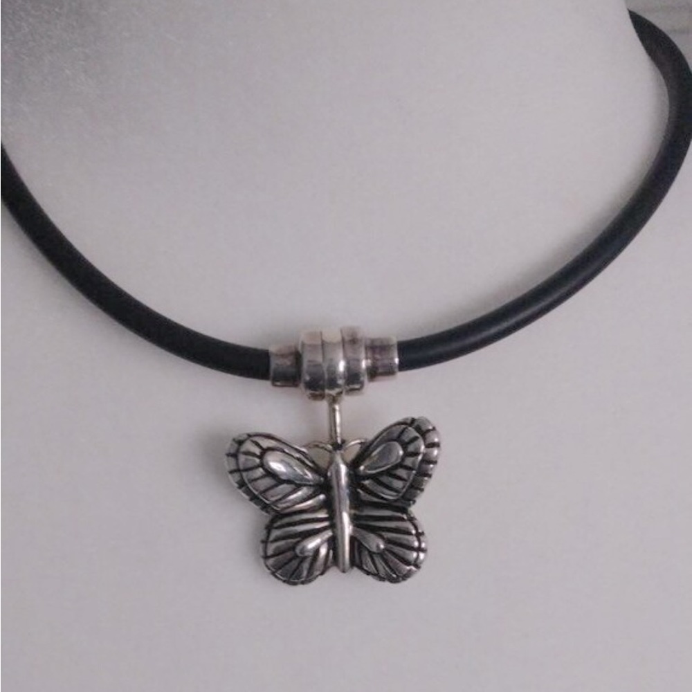 Designer necklace Sterling silver butterfly pendant necklace